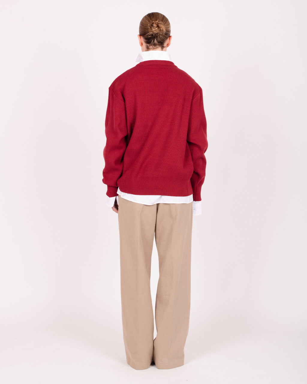 Pull en coton à fente boutonnée